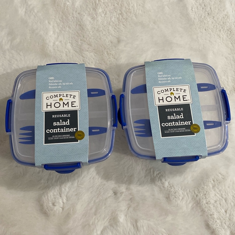 Complete home reusable salad container 2 piece set